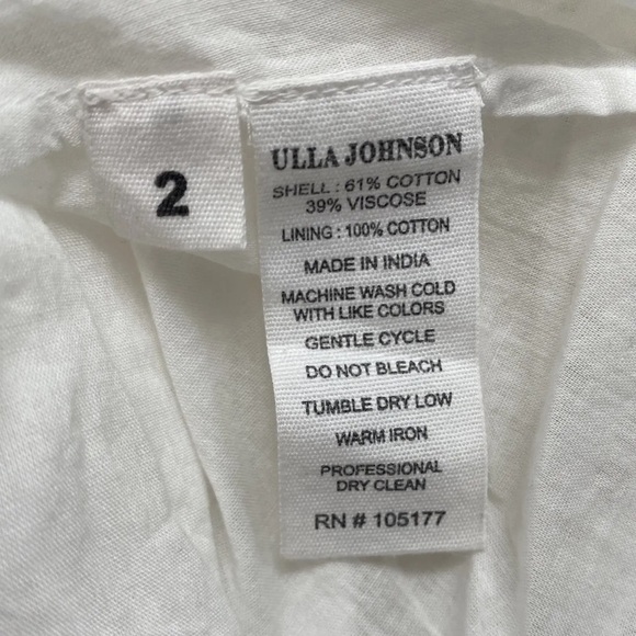 Ulla Johnson - Demna Dress in Pristine White Eyelet Maxi Size 2  GORGEOUS V-neck - Picture 11 of 12